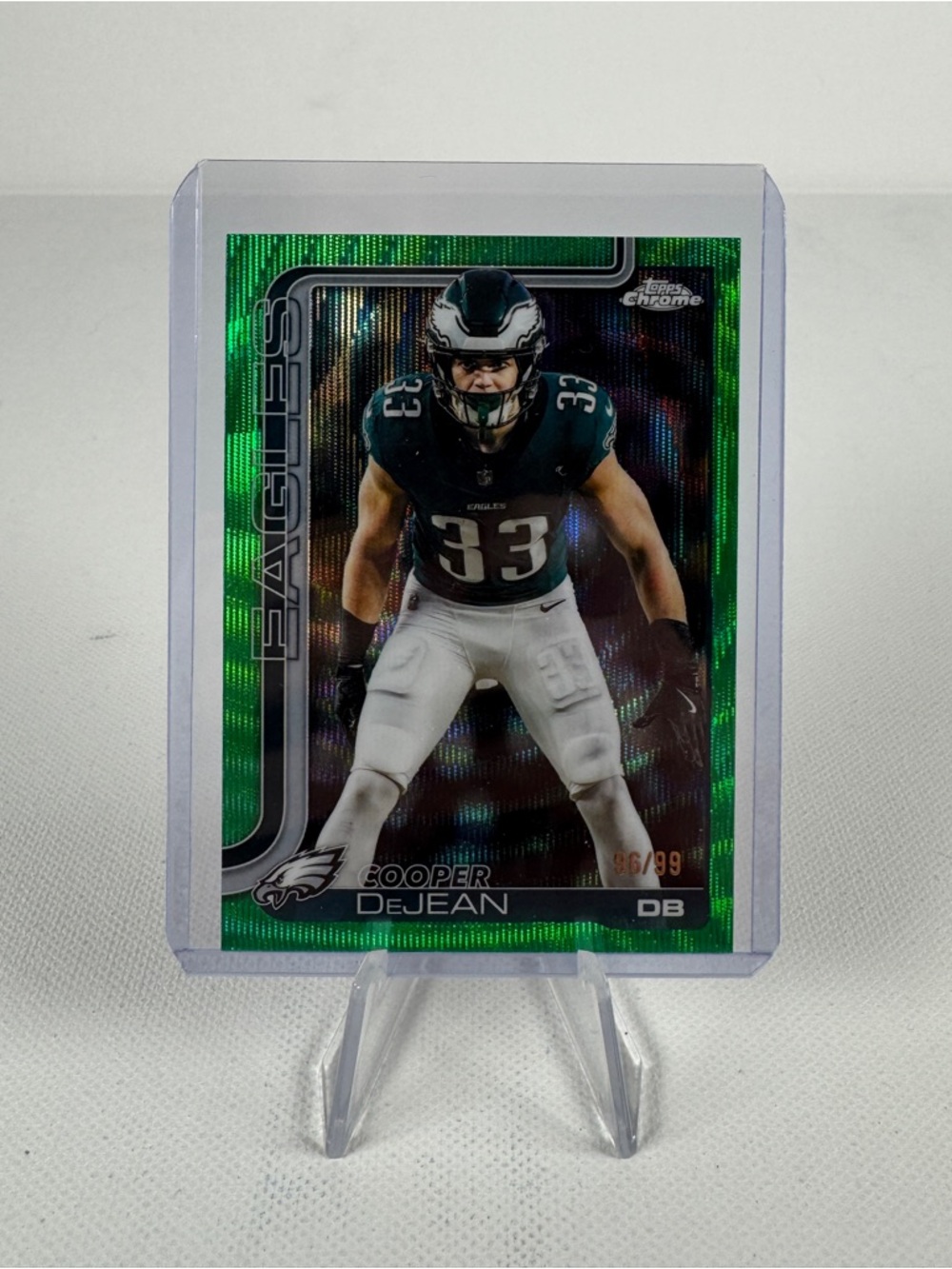 2025 Topps Chrome - Cooper DeJean Green Refractor /99 Color Match Philly Eagles